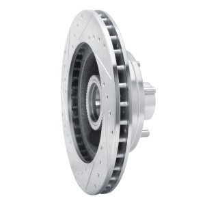 Chevrolet Astro Brake Rotor (1) - Front Right - R1 Concepts - Drilled & Slotted - Silver - `90-`02